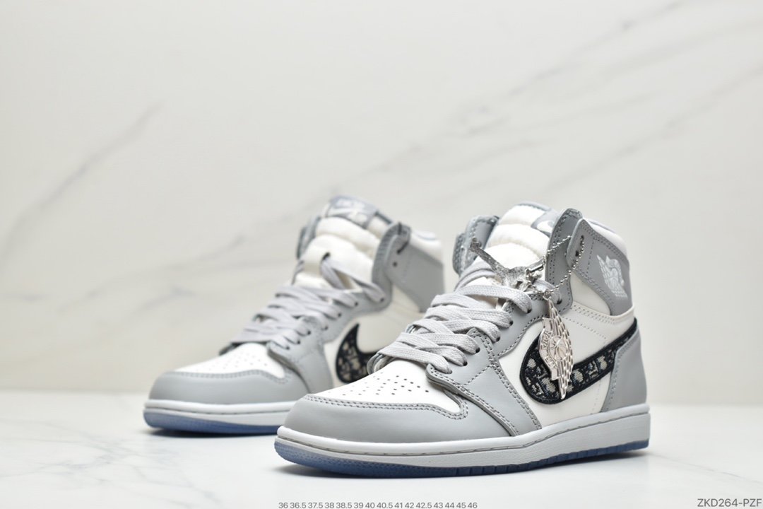 Dior x Air Jordan Brand 1 High OG ”Grey”AJ1 Jordan Generation Sports Basketball Shoes CN8607-002