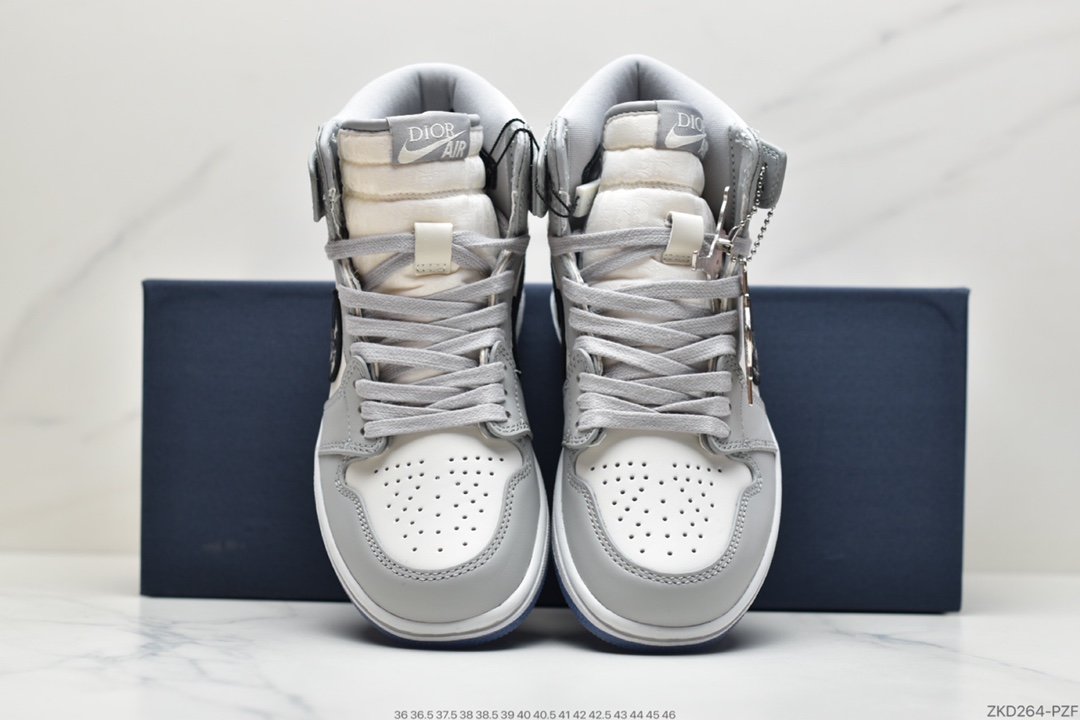 Dior x Air Jordan Brand 1 High OG ”Grey”AJ1 Jordan Generation Sports Basketball Shoes CN8607-002