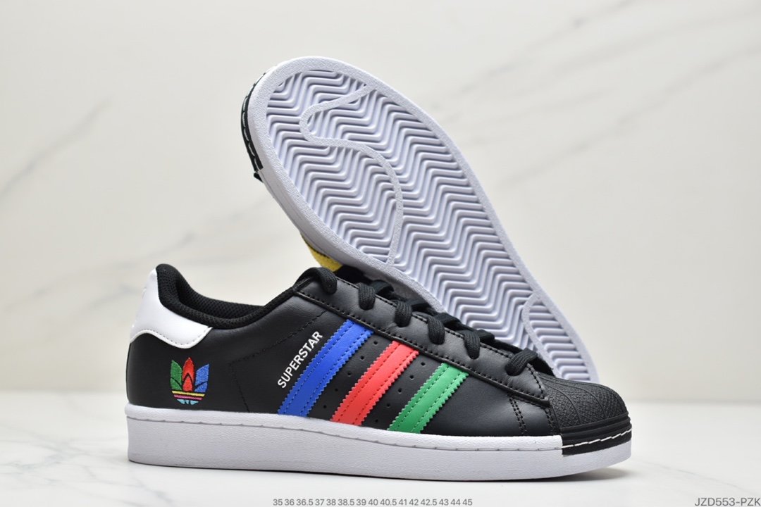 Adidas Originals SuperStar Fashion Three Bars Shell Head Classic Sneakers FU9520