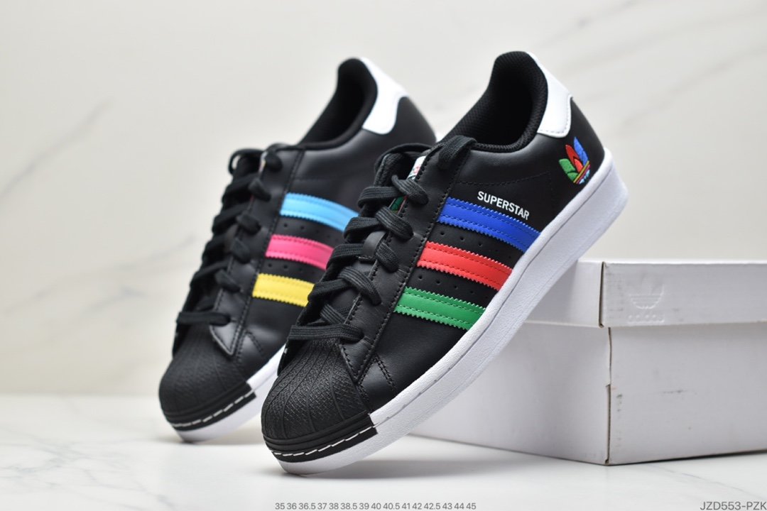 Adidas Originals SuperStar Fashion Three Bars Shell Head Classic Sneakers FU9520