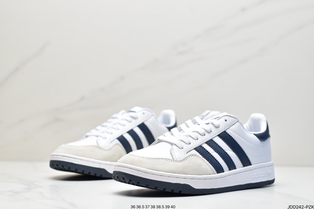 Adidas Originals Team Court Clover Retro Classic Versatile Casual Sneakers EG9734