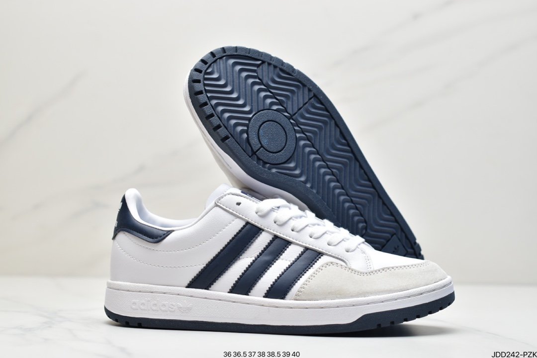 Adidas Originals Team Court Clover Retro Classic Versatile Casual Sneakers EG9734