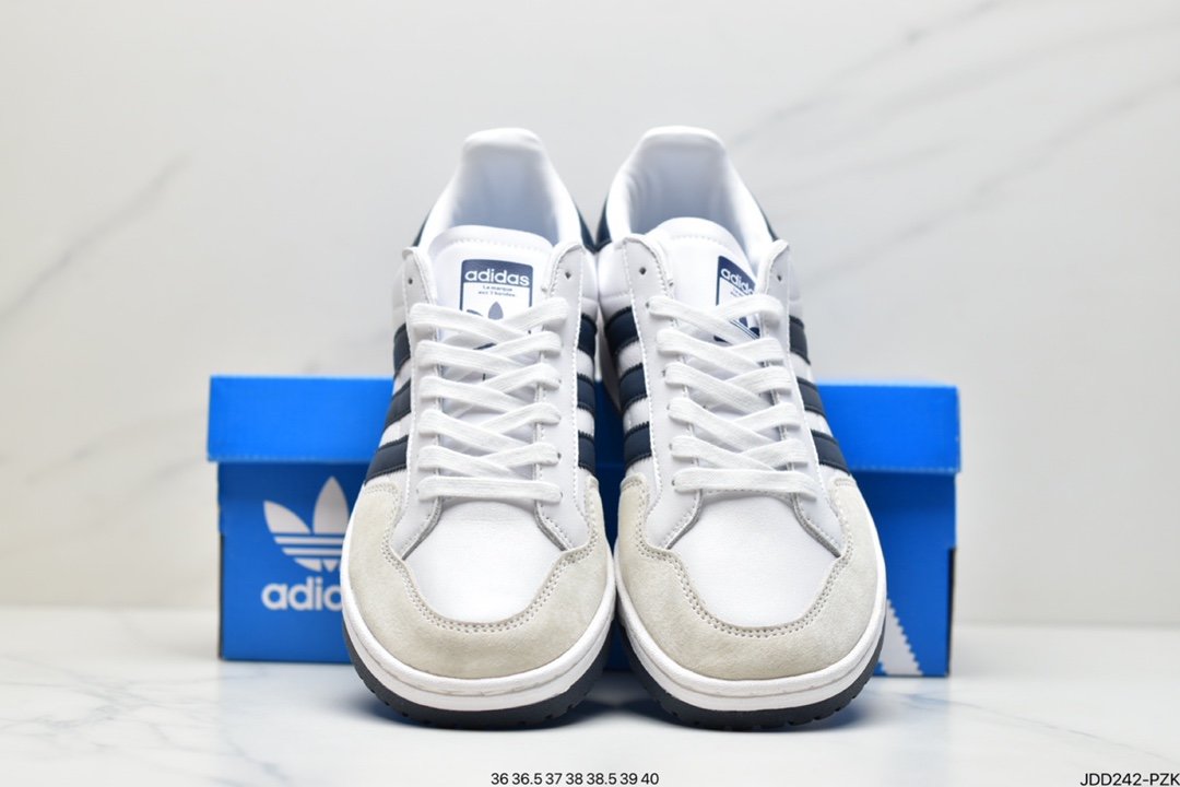 Adidas Originals Team Court Clover Retro Classic Versatile Casual Sneakers EG9734