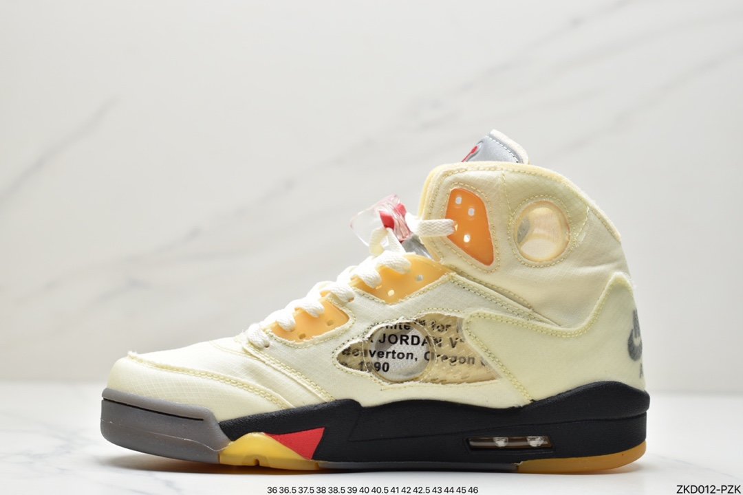 OFF-WHITE x Air Jordan 5 ”Sail” AJ5 this DH8565-100