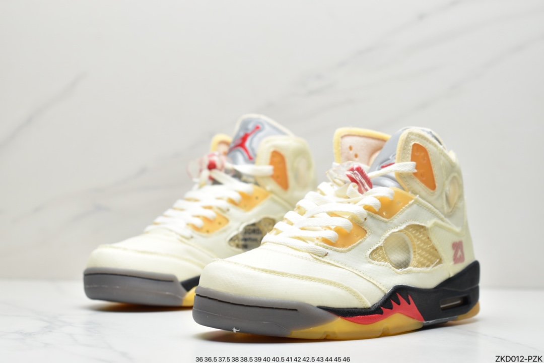 OFF-WHITE x Air Jordan 5 ”Sail” AJ5 this DH8565-100