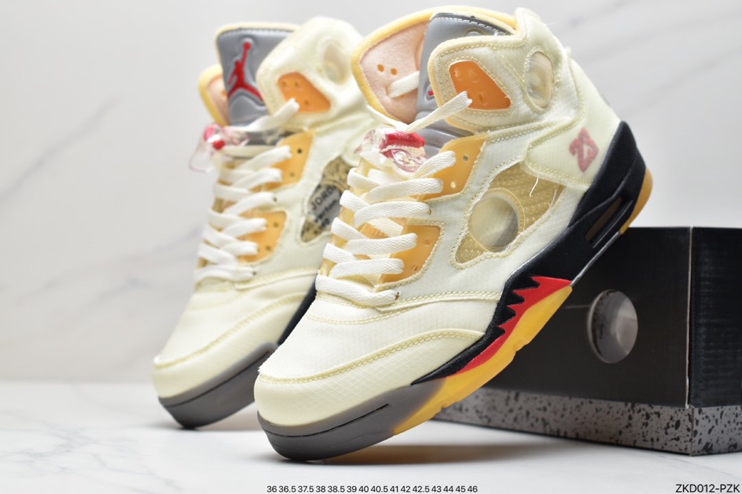 OFF-WHITE x Air Jordan 5 ”Sail” AJ5 this DH8565-100