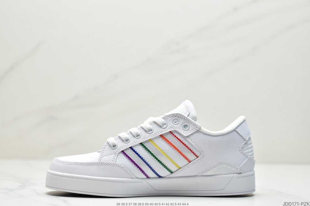 Adidas Hardcourt Low white color gradient retro trend sneakers FX0625