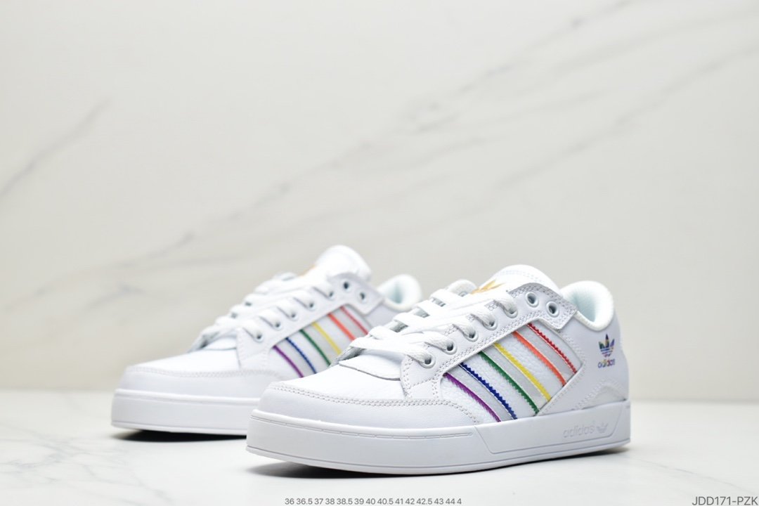 Adidas Hardcourt Low white color gradient retro trend sneakers FX0625