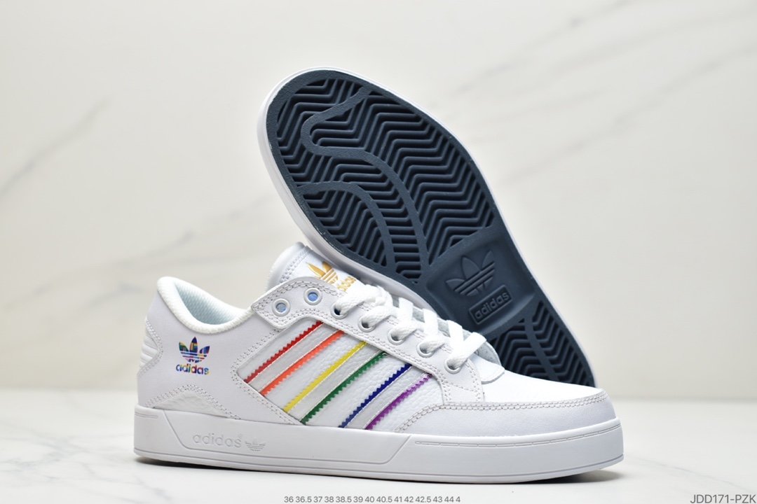 Adidas Hardcourt Low white color gradient retro trend sneakers FX0625