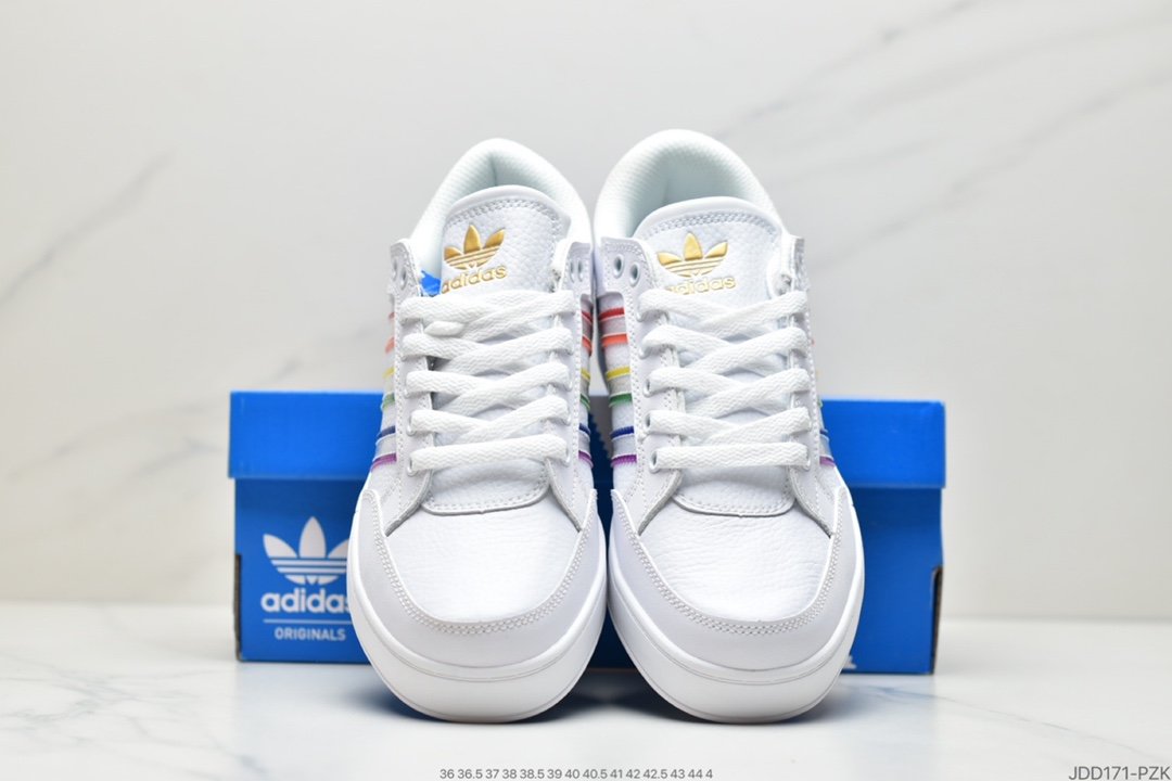 Adidas Hardcourt Low white color gradient retro trend sneakers FX0625