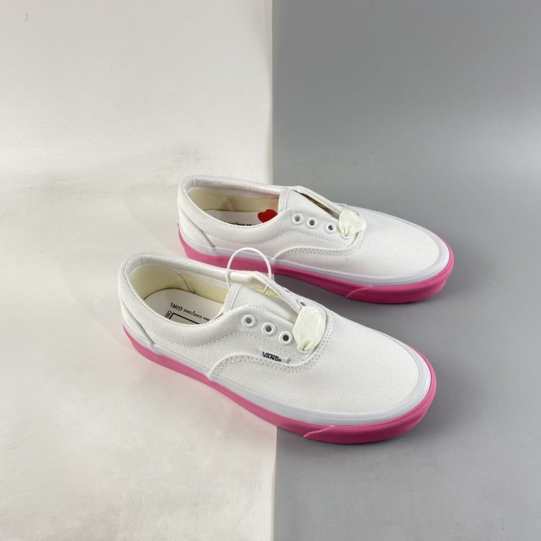 CDGVANS co-branded pink and white shoes CDG GRIL co-branded canvas shoes VN0AZK103XH