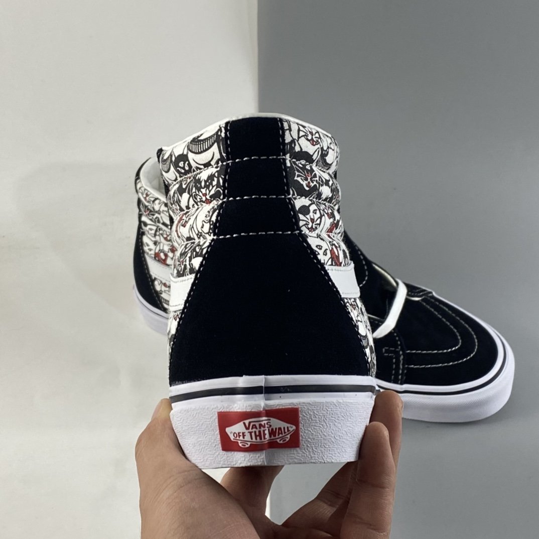 Vans Sk8-Hi high-top cartoon robot cat official synchronous casual vulcanized sports shoes VN0A4BV8BCL