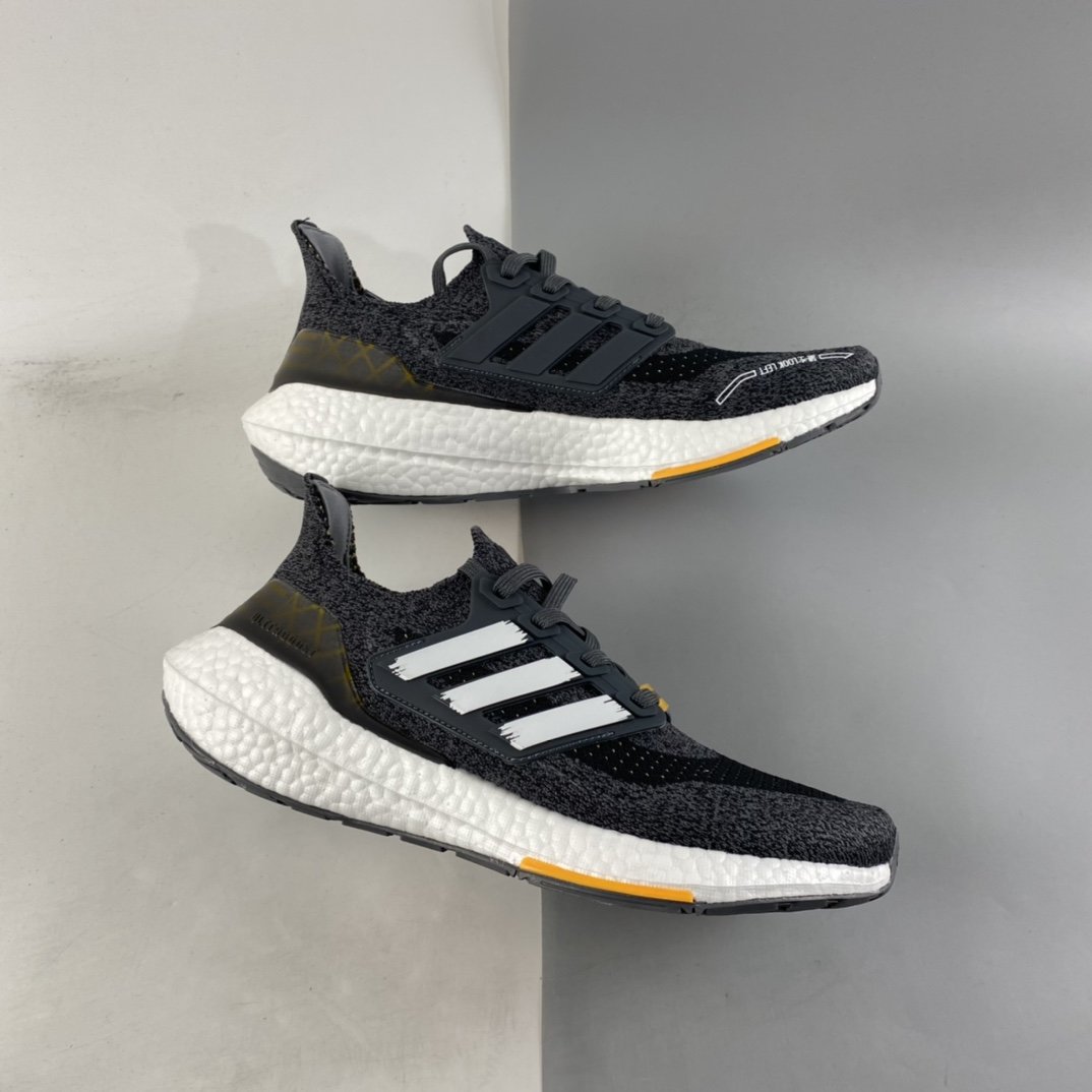 Adidas UltraBoost 21 Thick Popcorn Sock Knit Upper Casual Sports Jogging Shoes GW5838