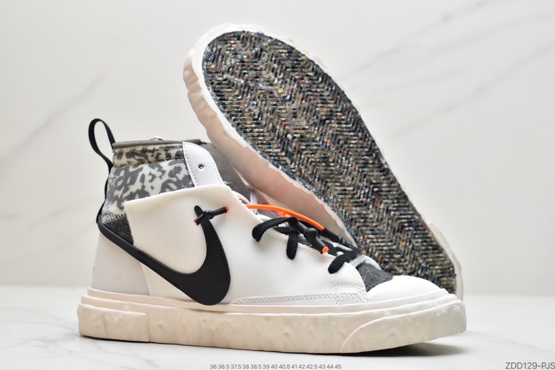 Trailblazer Deconstructed White and Black Leopard Print READYMADE x NIKE Blazer Mid CZ3589-100