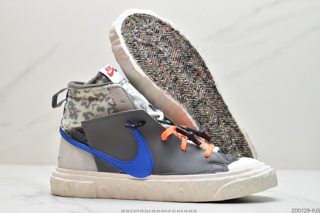 Trailblazer Deconstructed White and Black Leopard Print READYMADE x NIKE Blazer Mid CZ3589-100