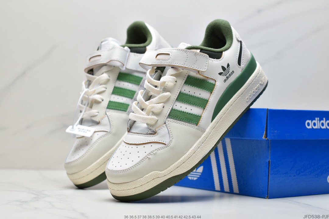 Adidas Clover Originals Forum 84 Low Rome series Velcro low-top retro lace-up all-match casual sports sneakers ”suede denim blue and white tassel thread” GW0298