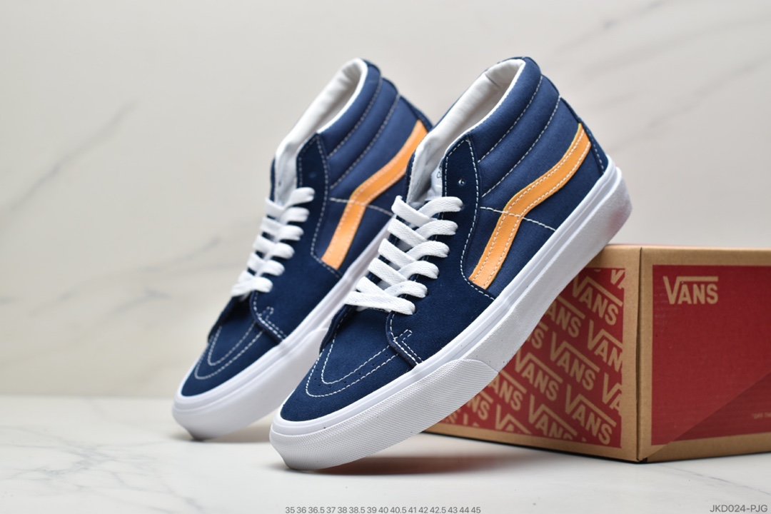 Vulcanization Process Vans VANS Sk8-Mid Classic Mid-Help Men's and Women's Casual Sports Sneakers