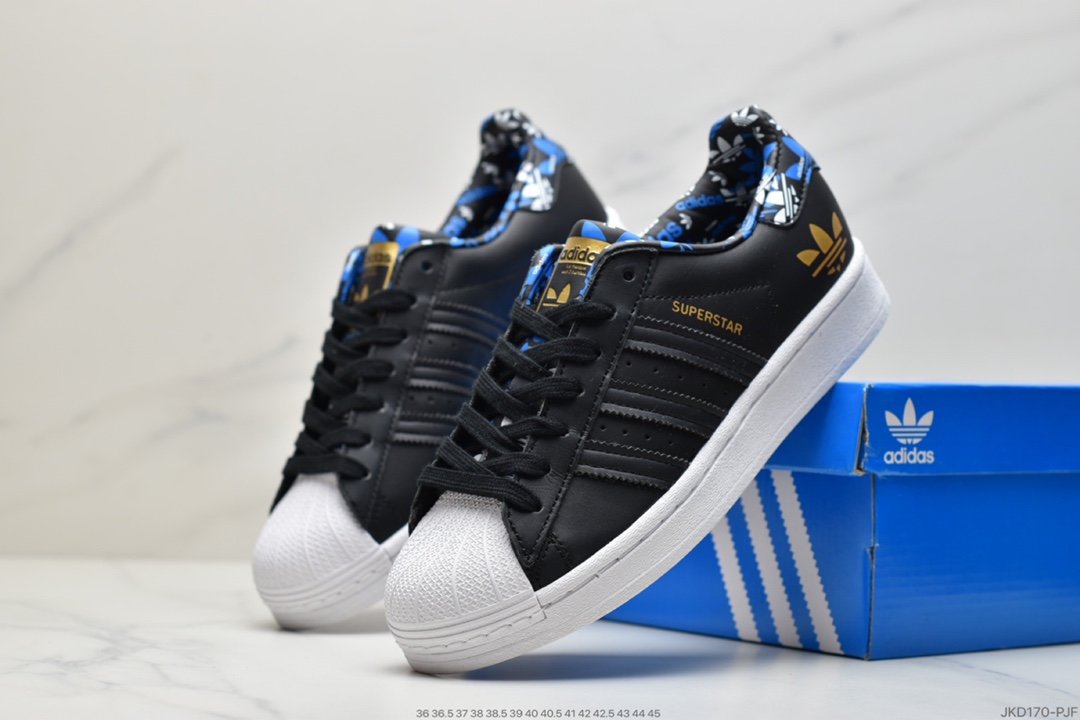 adidas Originals Superstar”White/Blue And White Porcelain”板鞋HO0186