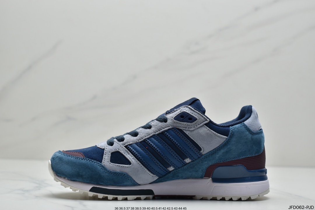 Adidas Clover Originals ZX750 Series Classic Low-Top Retro Casual All-match Sports Jogging Shoes ”Suede Yuanzu Gray Navy Blue” D65229