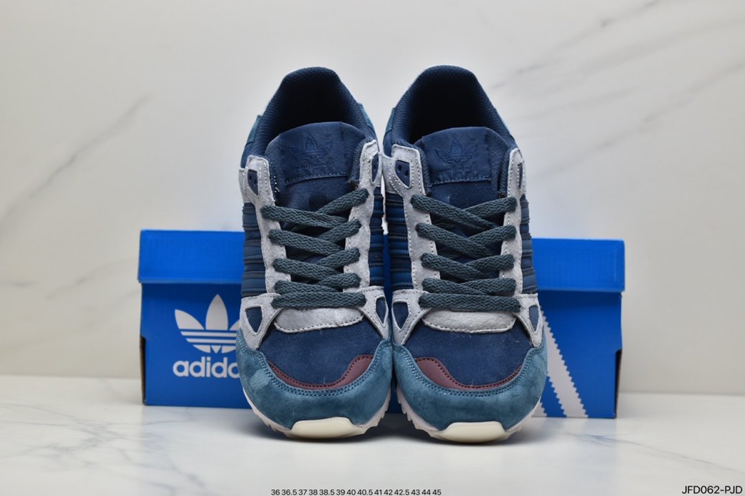 Adidas Clover Originals ZX750 Series Classic Low-Top Retro Casual All-match Sports Jogging Shoes ”Suede Yuanzu Gray Navy Blue” D65229