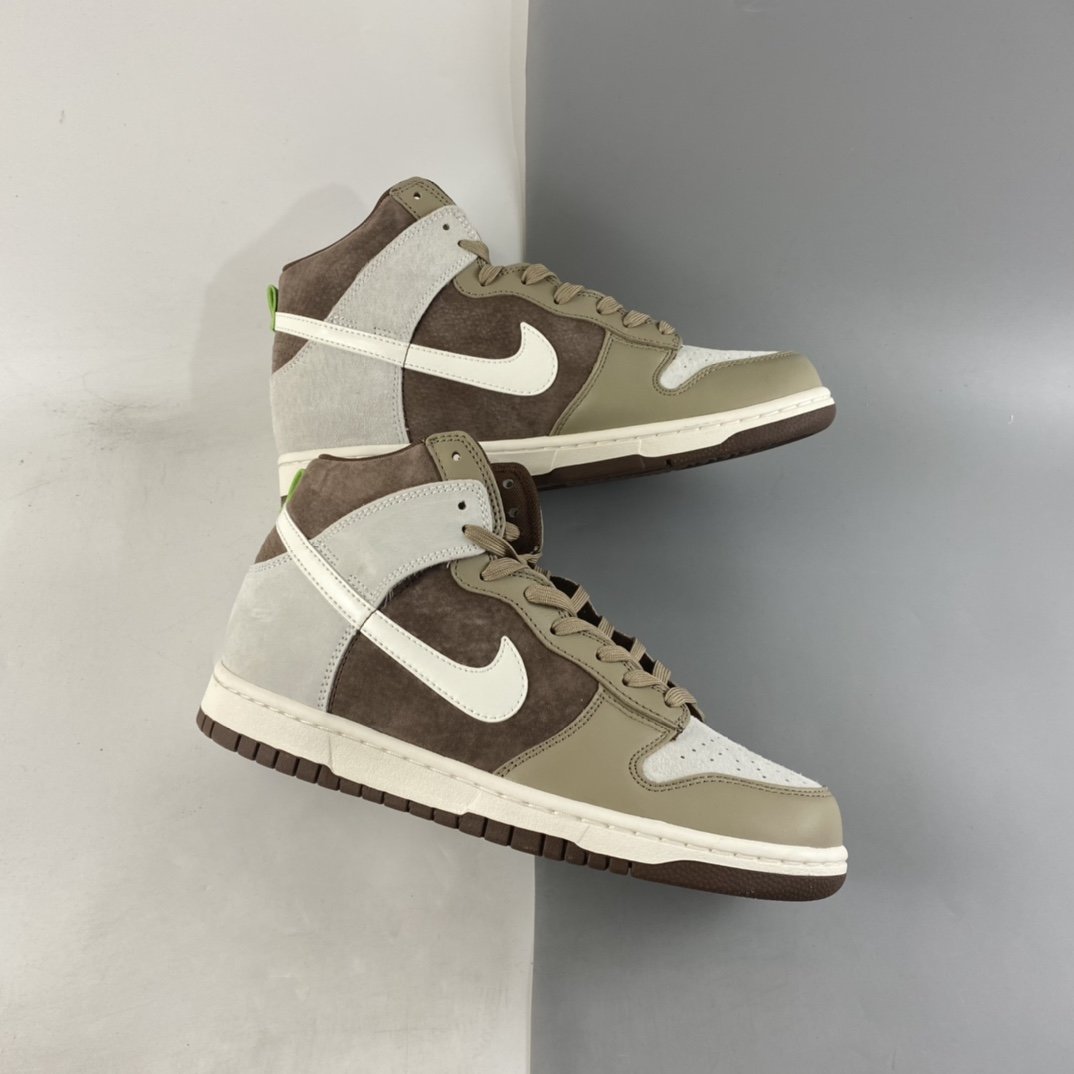 NIKE Dunk High ”Light Chocolate” Skateboard Shoes DH5348-100