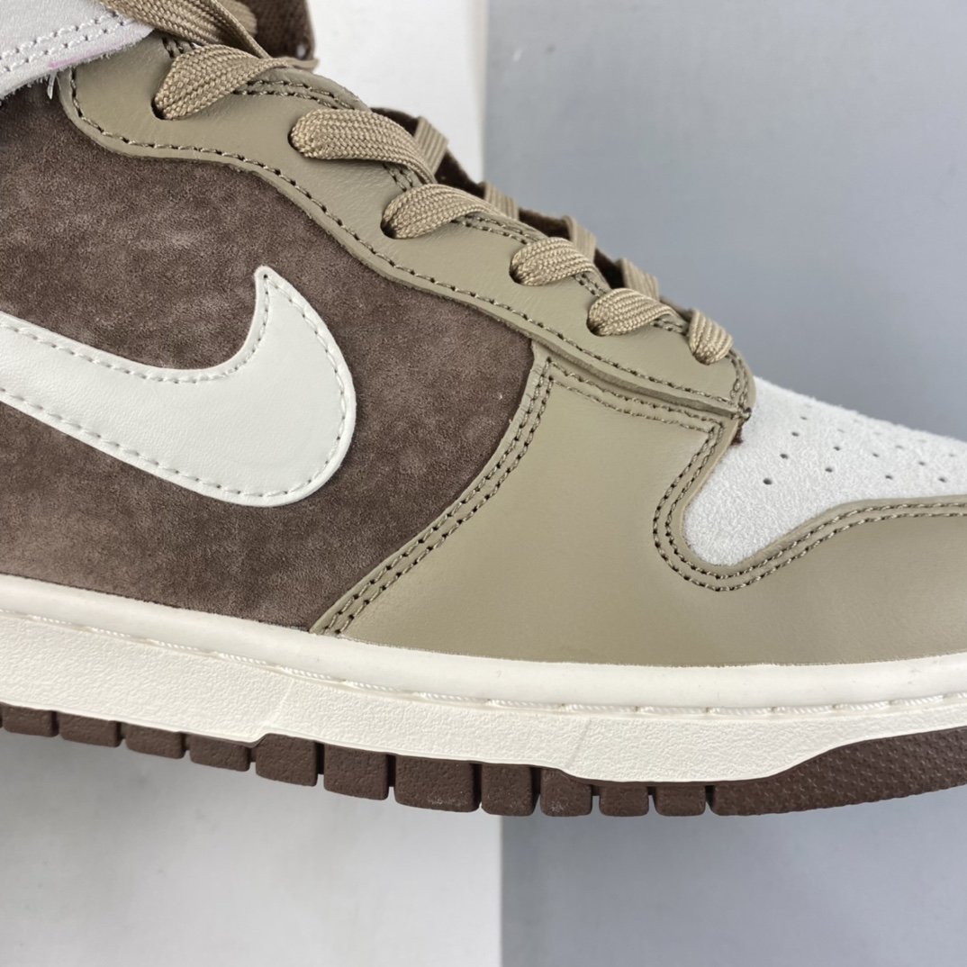 NIKE Dunk High ”Light Chocolate” Skateboard Shoes DH5348-100