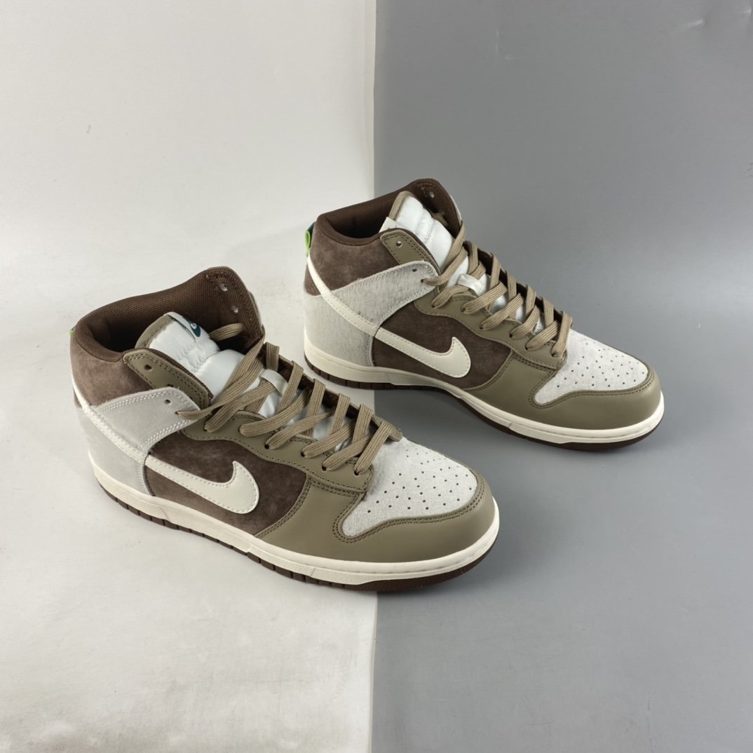 NIKE Dunk High ”Light Chocolate” Skateboard Shoes DH5348-100