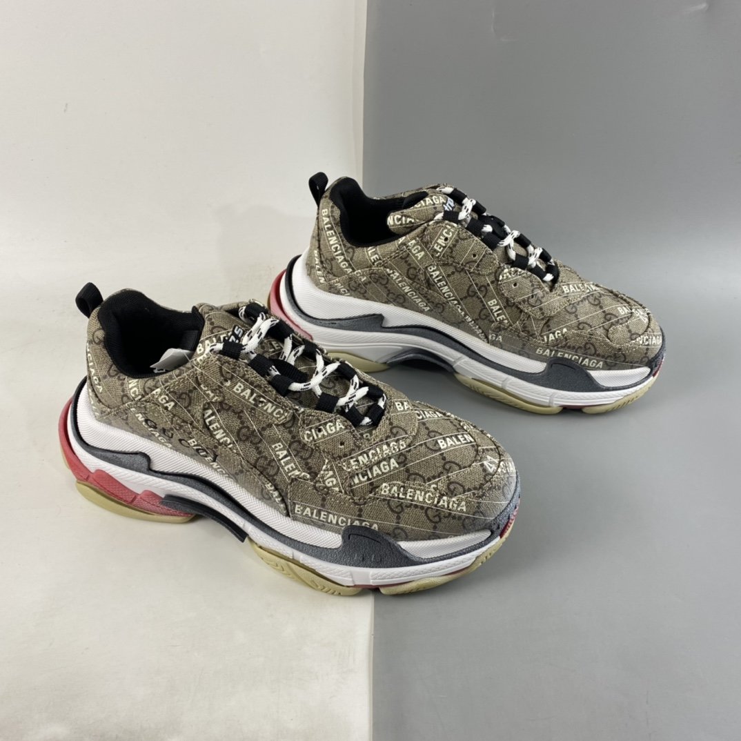 Gucci x Balenciaga Triple S Edition Patchwork Vintage Daddy Shoes