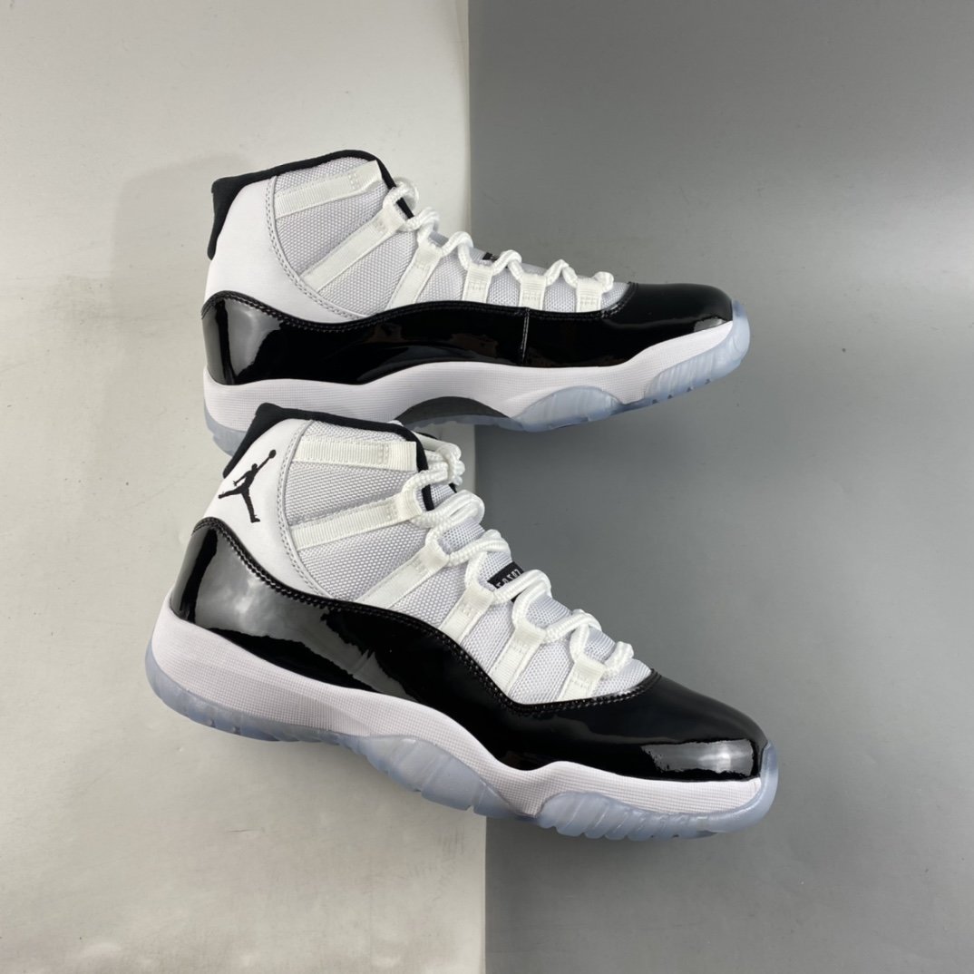 Air Jordan 11Concord aj11 Concord Black and White Basketball Shoes 378037-100