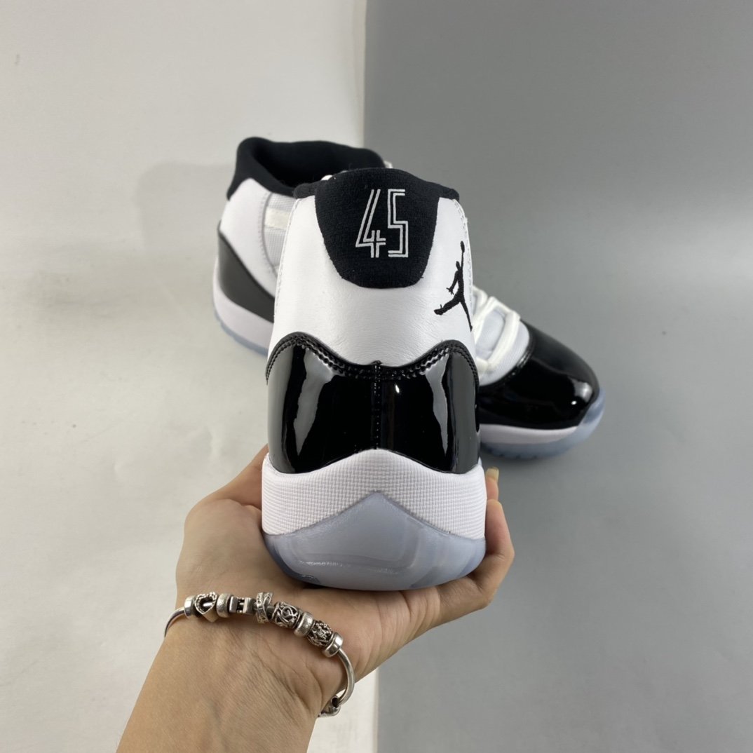 Air Jordan 11Concord aj11 Concord Black and White Basketball Shoes 378037-100