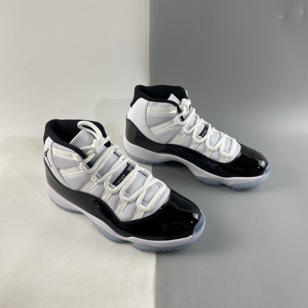 Air Jordan 11Concord aj11 Concord Black and White Basketball Shoes 378037-100