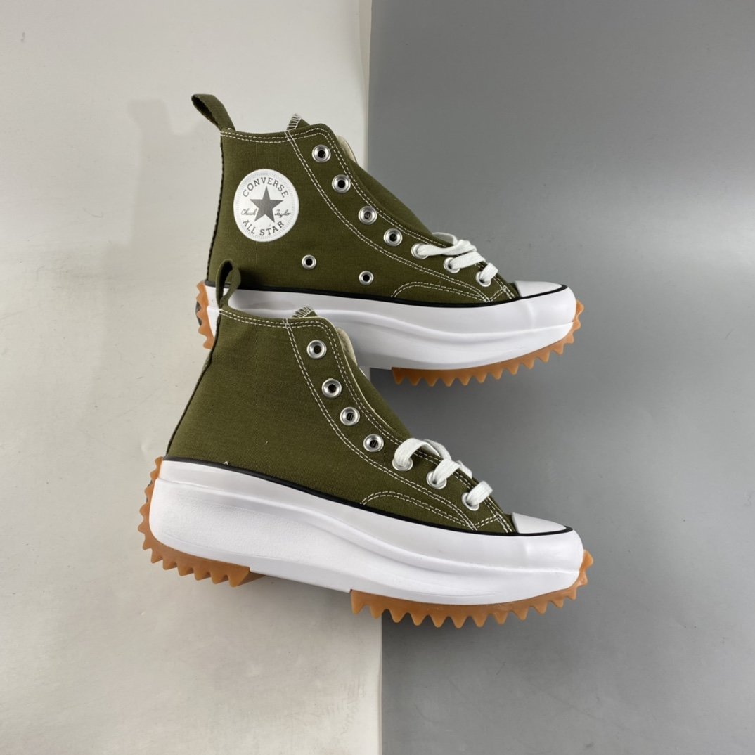 Converse Run Star Hike Retro Army Green Platform Sneakers 171667C