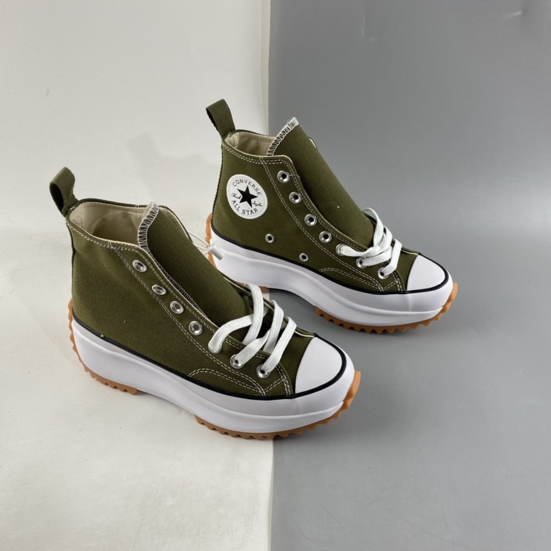 Converse Run Star Hike Retro Army Green Platform Sneakers 171667C