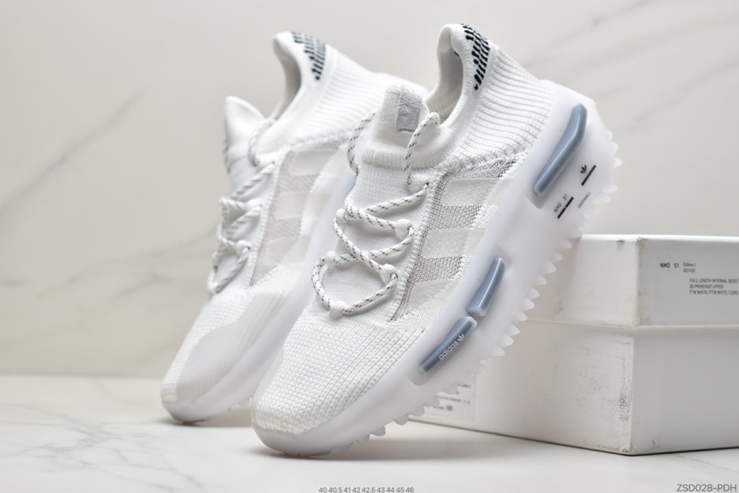 Fei Dong on the foot Adidas NMD S_1 Edition ”Cloud White” S_1 series running shoes GZ7900