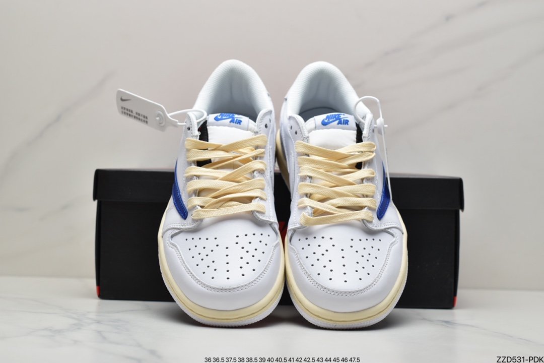 Travis Scott x Fragment x Air Jordan 1 Low ”Military Blue” Lightning Barb High DM6839