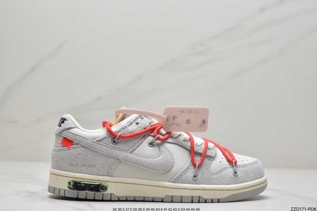 Off-White x Nike Dunk Low NO.3 white shoelace blue buckle DM1602-118