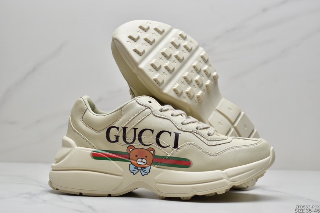 High Luxury Brand/Gucci Rhyton Vintage Men's Shoes Women's Running Shoes 498916