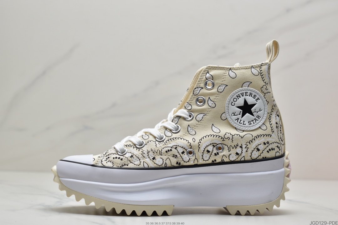 Converse chuck Run Star Hike Hi ”Khaki/Bandana” 1970 Sneakers ”Khaki White Black Cashew Flower” 171941C