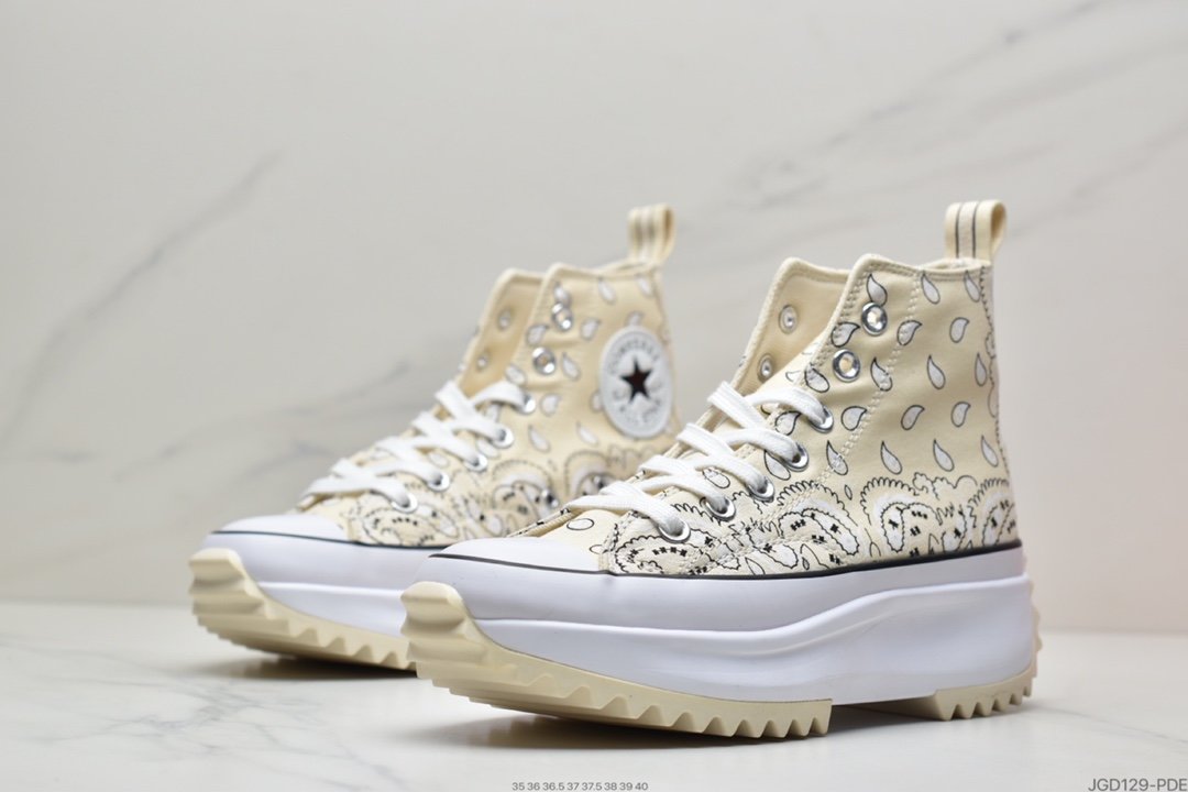 Converse chuck Run Star Hike Hi ”Khaki/Bandana” 1970 Sneakers ”Khaki White Black Cashew Flower” 171941C