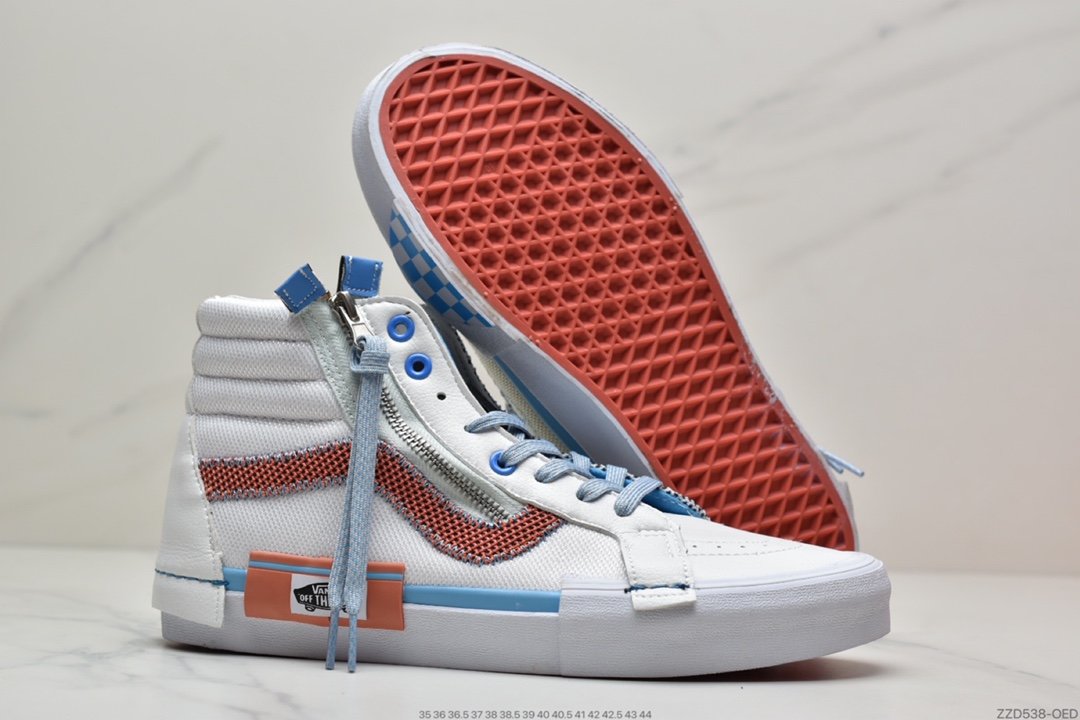 Vans Sk8-Hi Reissue Ca Zip Deconstruction High-Top Canvas Casual Sneakers