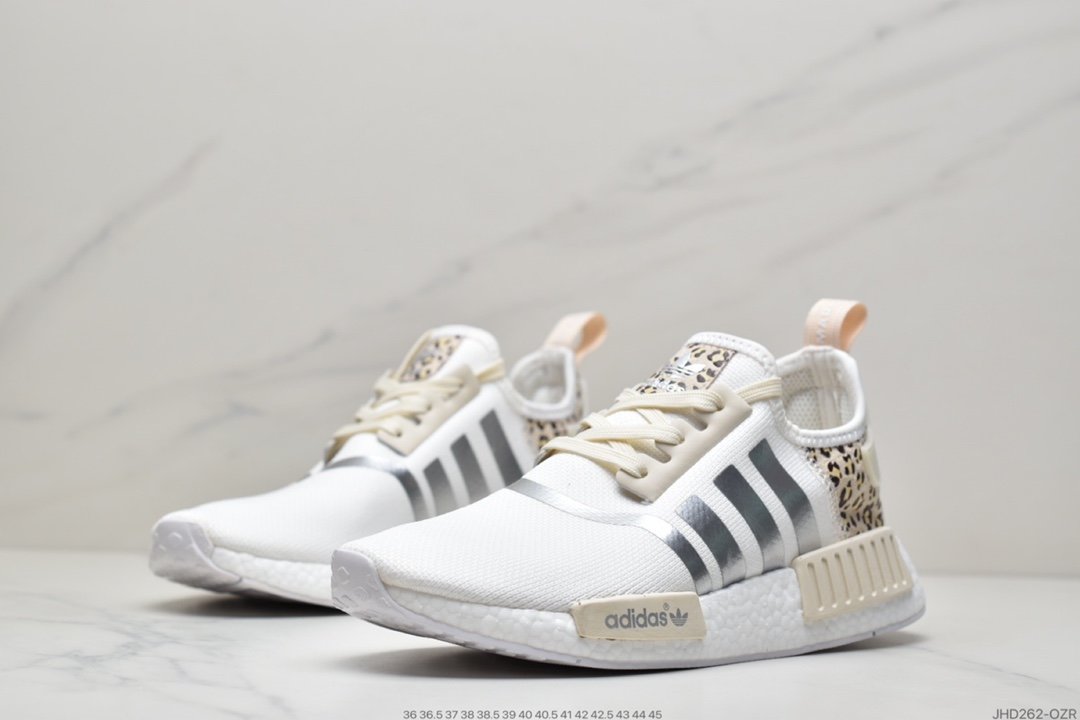 adidas Originals NMD_R1 Primeknit ”White/Blue” R1 series all-match casual sports running shoes FY1263