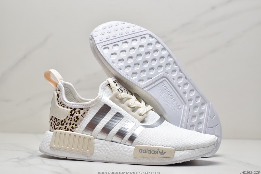 adidas Originals NMD_R1 Primeknit ”White/Blue” R1 series all-match casual sports running shoes FY1263