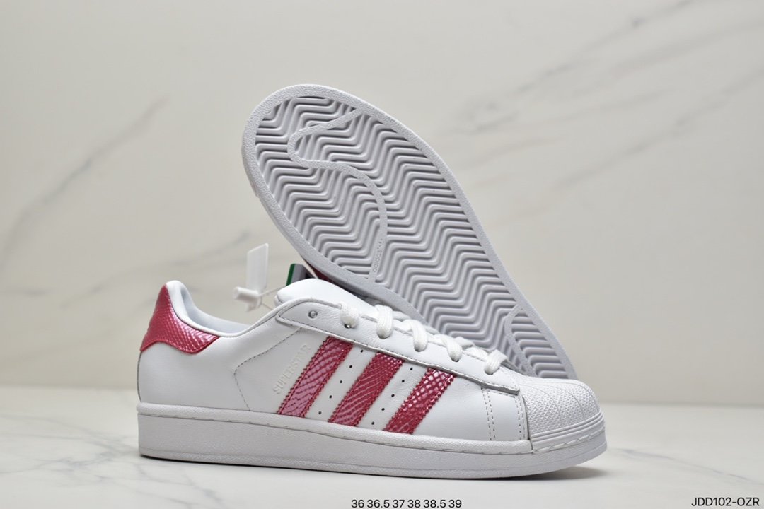 Adidas Originals Superstar Classic Shell Casual Head Casual Sneakers Red Snake Print EE9151 EE9152