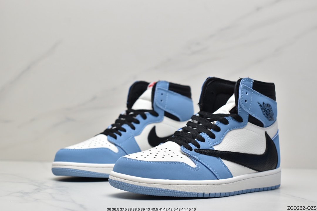 North Carolina Blue Fragment x Travis Scott x Air Jordan 1 Heavyweight Joint DH3277-109