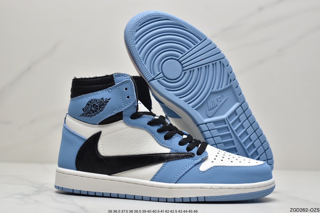 North Carolina Blue Fragment x Travis Scott x Air Jordan 1 Heavyweight Joint DH3277-109