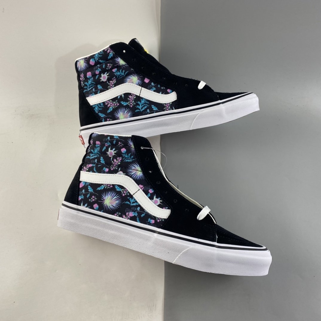 Vans Sk8-Hi color floral print men's and women's high-top shoes VN0A32QG3VD