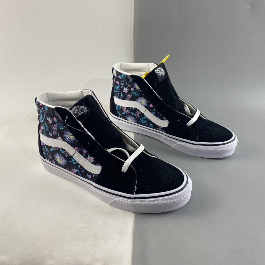 Vans Sk8-Hi color floral print men's and women's high-top shoes VN0A32QG3VD