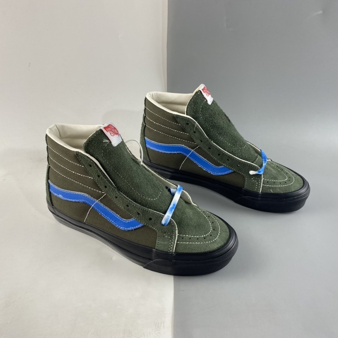 Vans Vault OG Sk8 Hi LX Dark Green Shoelaces Design Tie Dye Color Matching VN0A45JL2SM