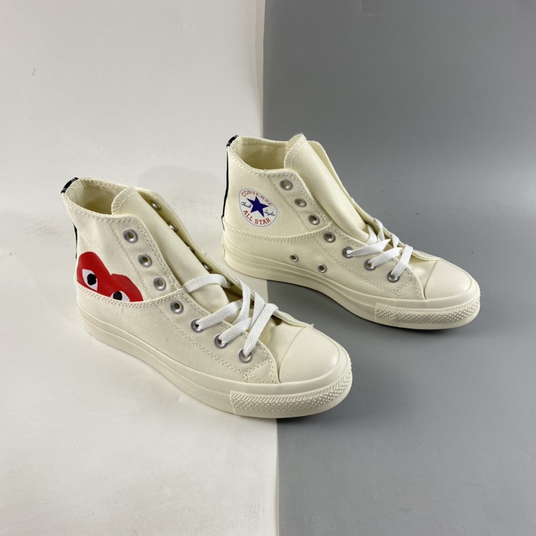 Converse x cdg 2021 autumn and winter models Kawakubo Ling joint high-top casual board shoes 1CL877