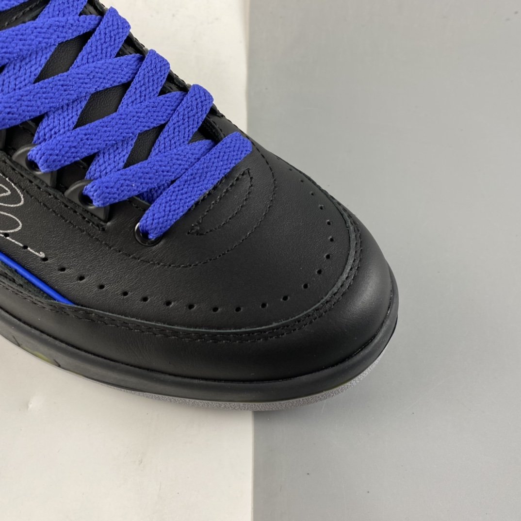 Off-White x Air Jordan 2 Low Black and Blue AJ2 Joe 2 OW Joint DJ4375-004